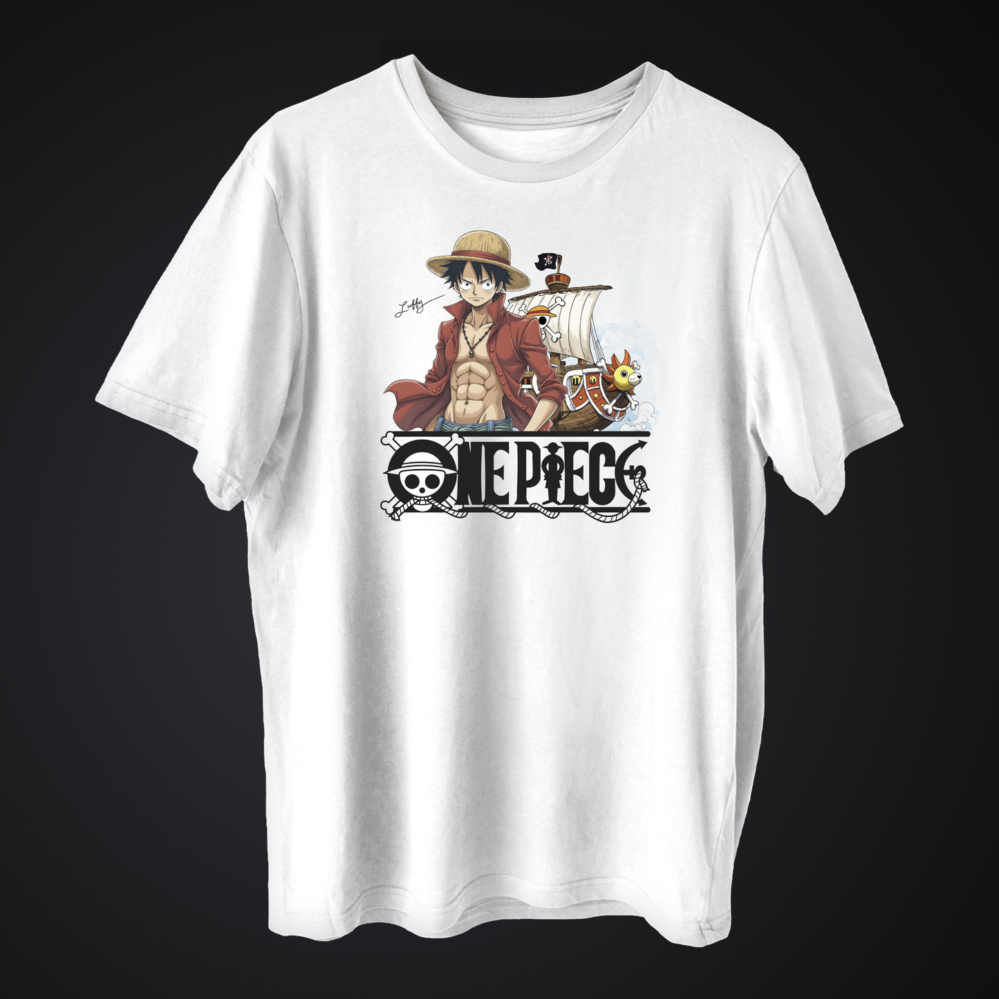 T-Shirt One Piece: Luffy con Going Merry