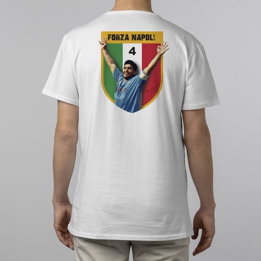 T-Shirt Maradona indica il 4 scudetto