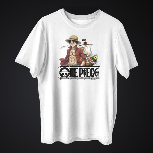 T-Shirt One Piece: Luffy con Going Merry